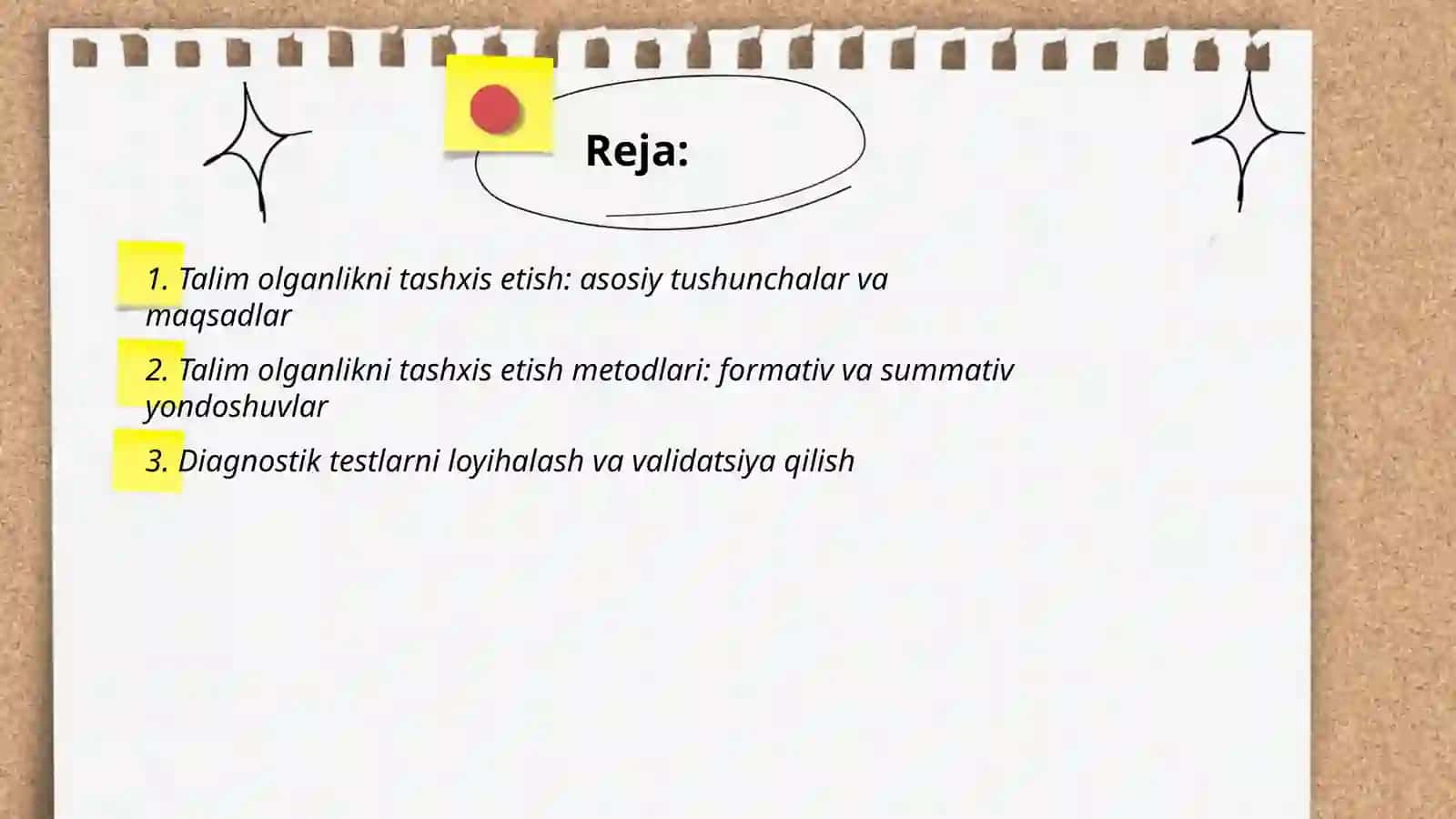 Talim olganlikni tashxis etish 2