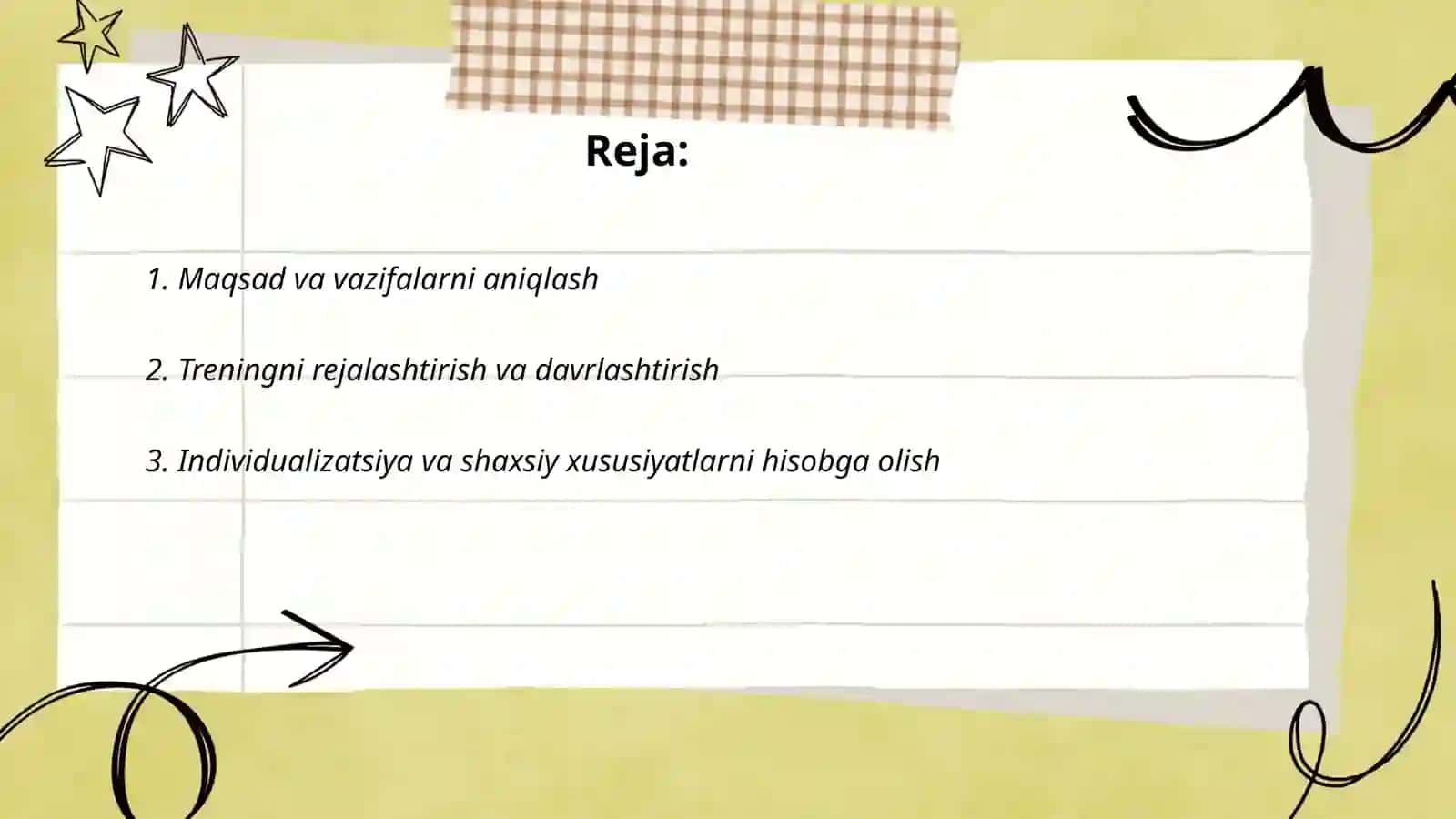 Treningni muhim jihatlari 2