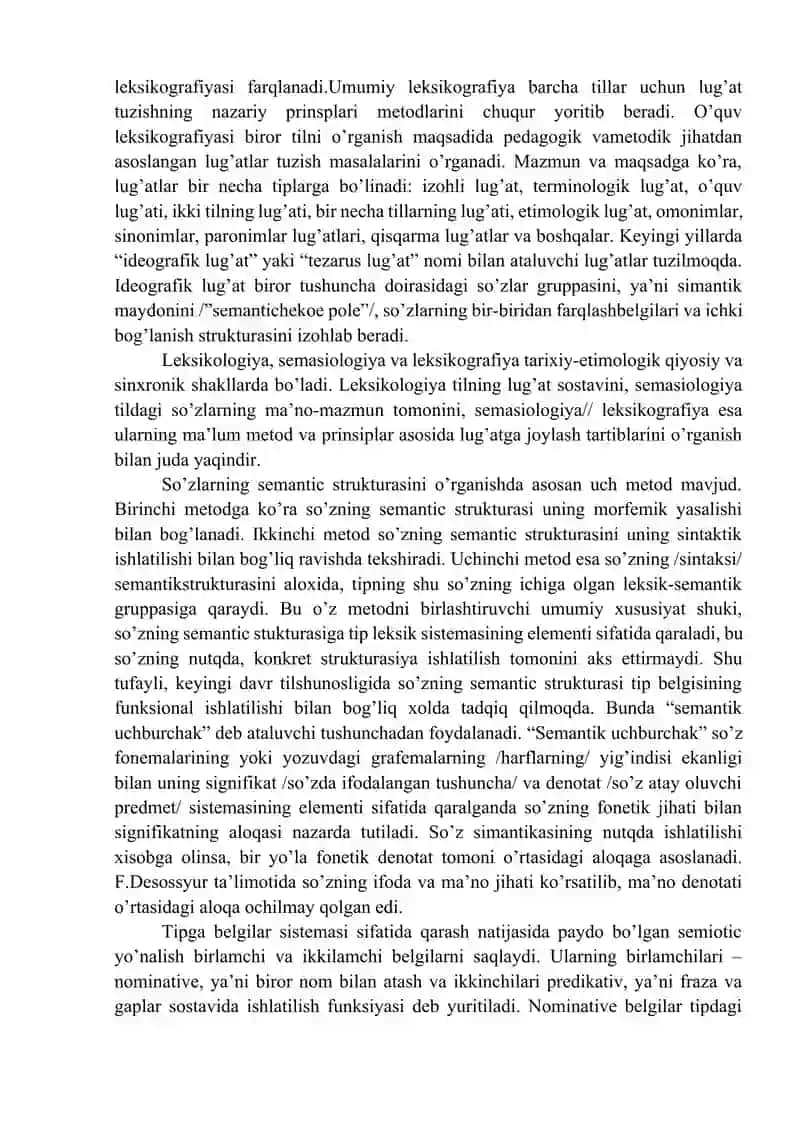 Ma’ruza: LEKSIKOLOGIYA 2