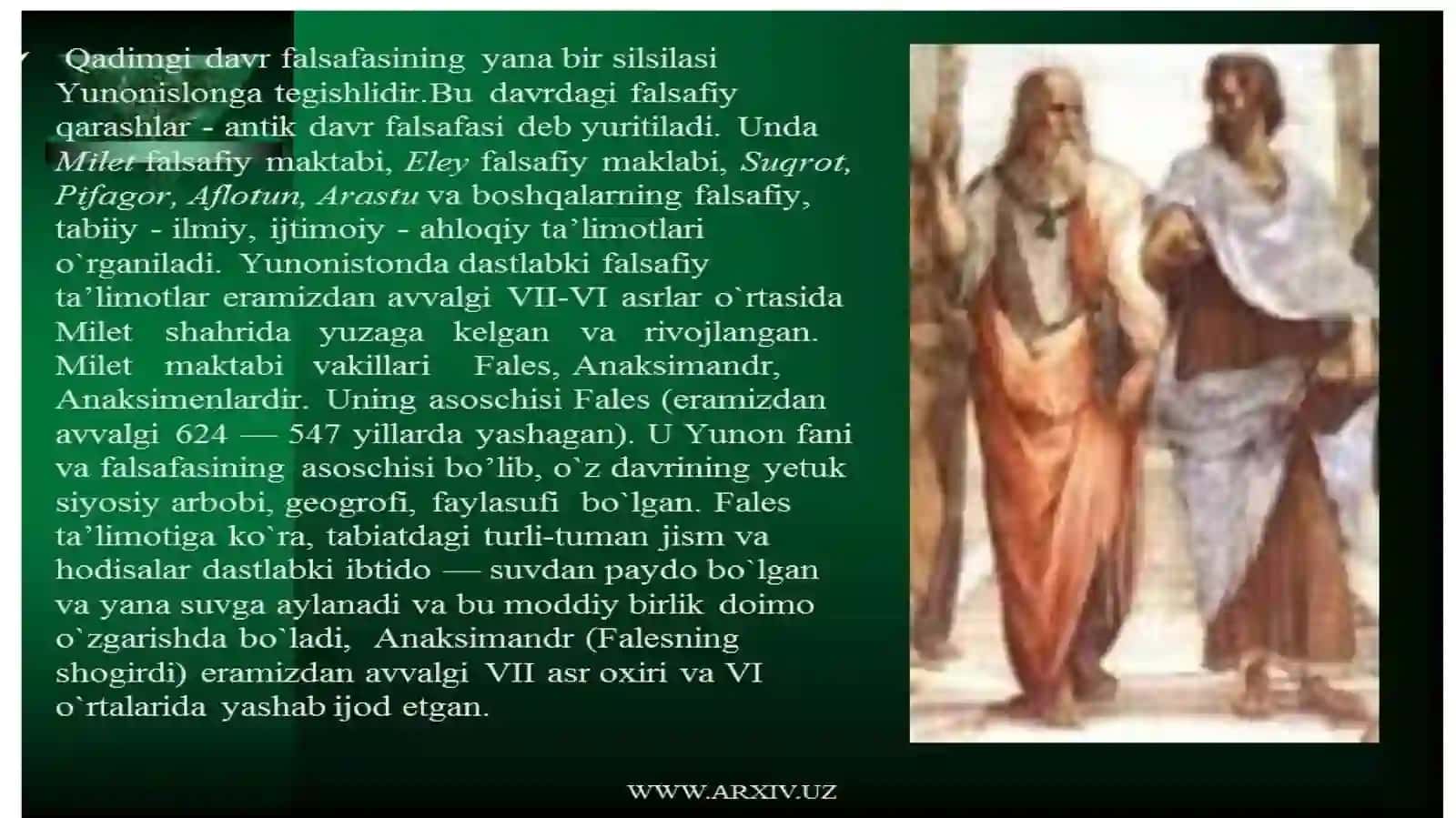 QADIMGI G’ARB FALSAFASI 2