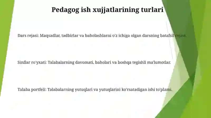 Pedagog IsH Hujjatlari 2