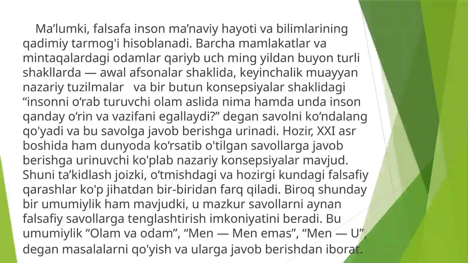 FALSAFA FANIGA KIRISH 2