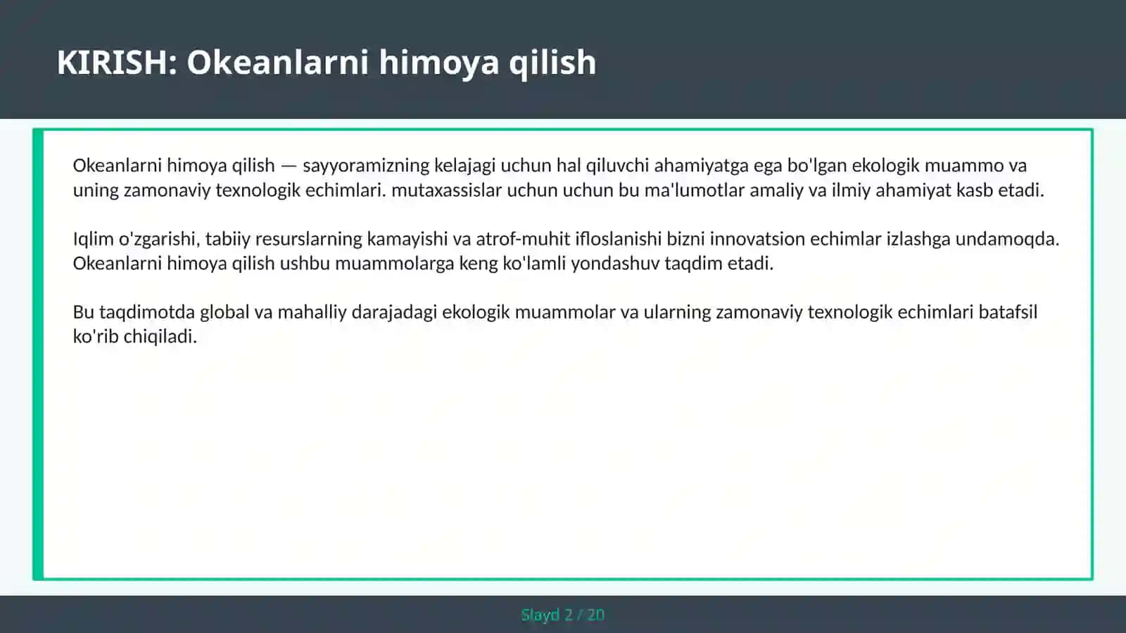 Okeanlarni himoya qilish 2