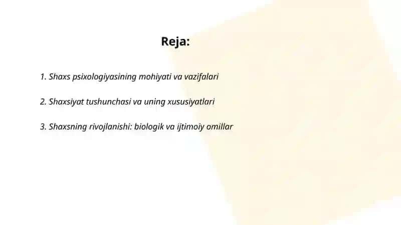 Shaxs Psixologiyasi 2