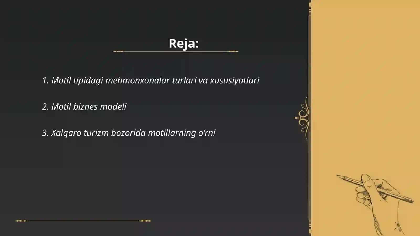 Motil tipidagi mehmonxonalar va ularning xalqaro turizm bozoridagi rivojlanish kursatgichlari 2