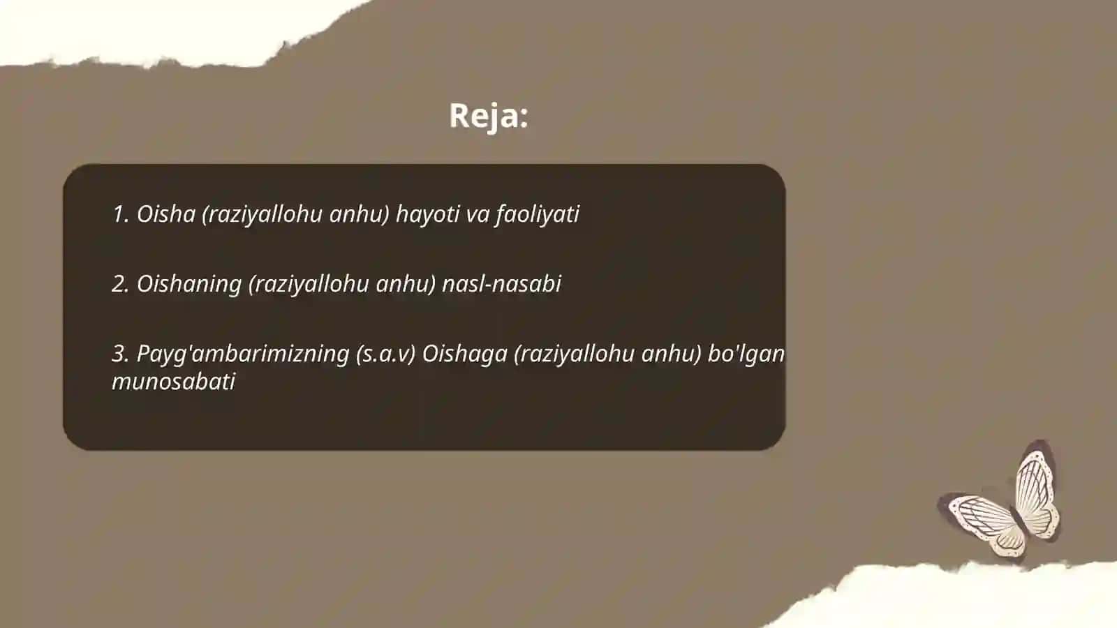 Oisha (Raziyalohu anhu) kitobi haqida 2