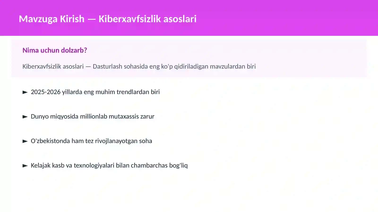 Kiberxavfsizlik asoslari 2