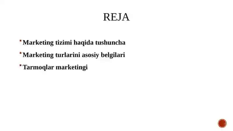 Marketing tizimi va sohasi 2