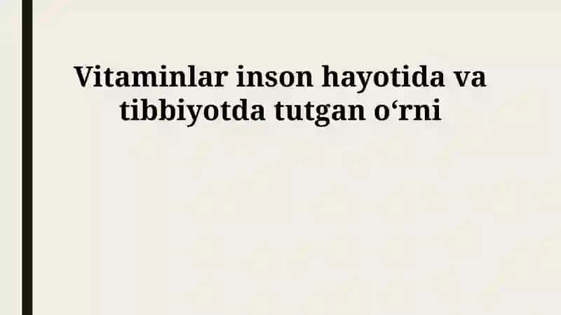 Vitaminlar va teri sog'lig'i 2