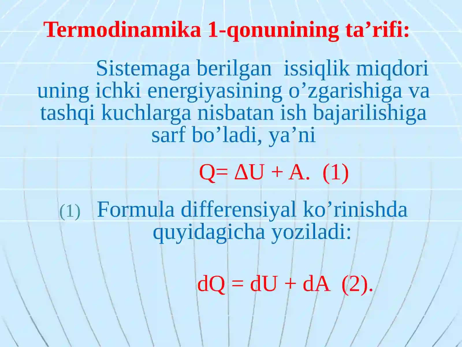 Termodinamika qonunlari va ularning tadbiqini o’rganish 2