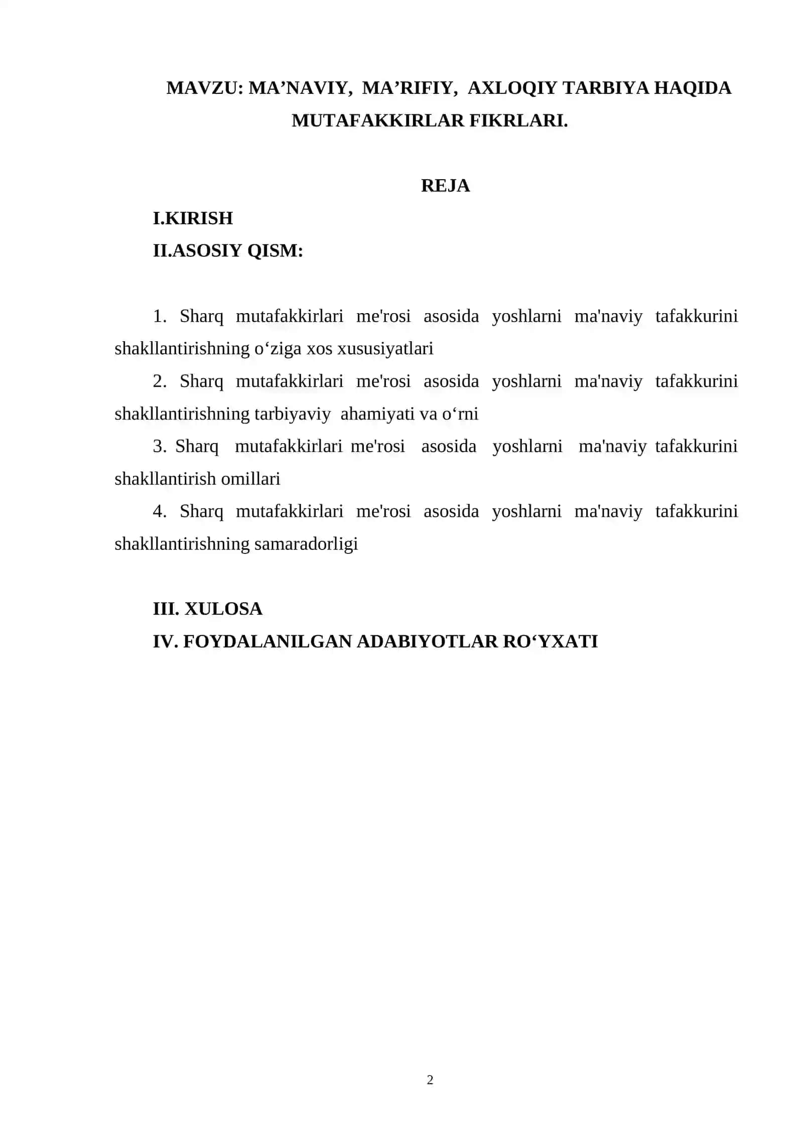 MA’NAVIY, MA’RIFIY, AXLOQIY TARBIYA HAQIDA MUTAFAKKIRLAR FIKRLARI 2