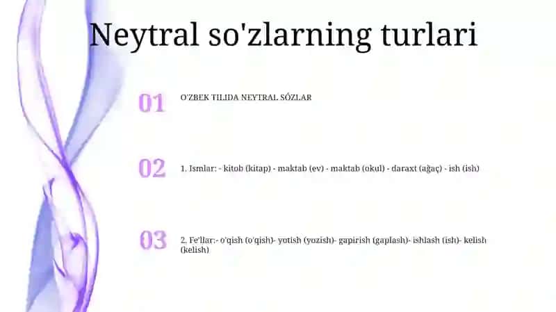 O'zbek Tilida Neytral So'Zlar 2