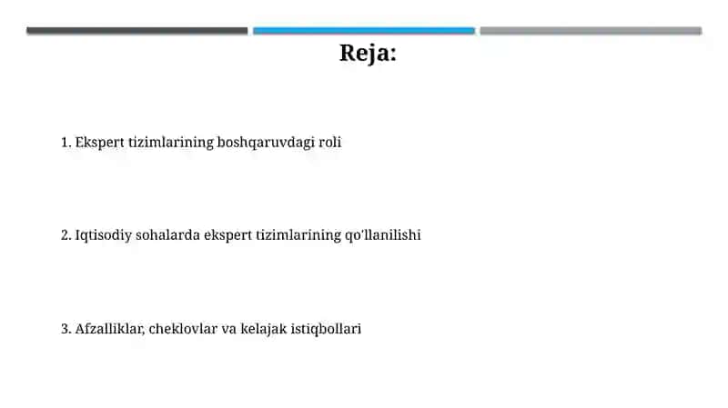 Ekspert tizimlarining boshqaruvdagi roli 2