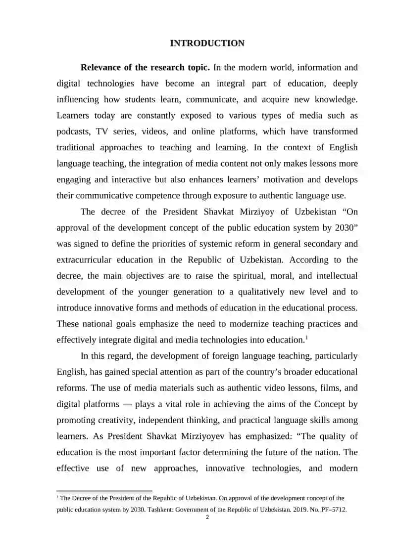 Integration of Media Content into English Language Teaching: Methodological Potential 2