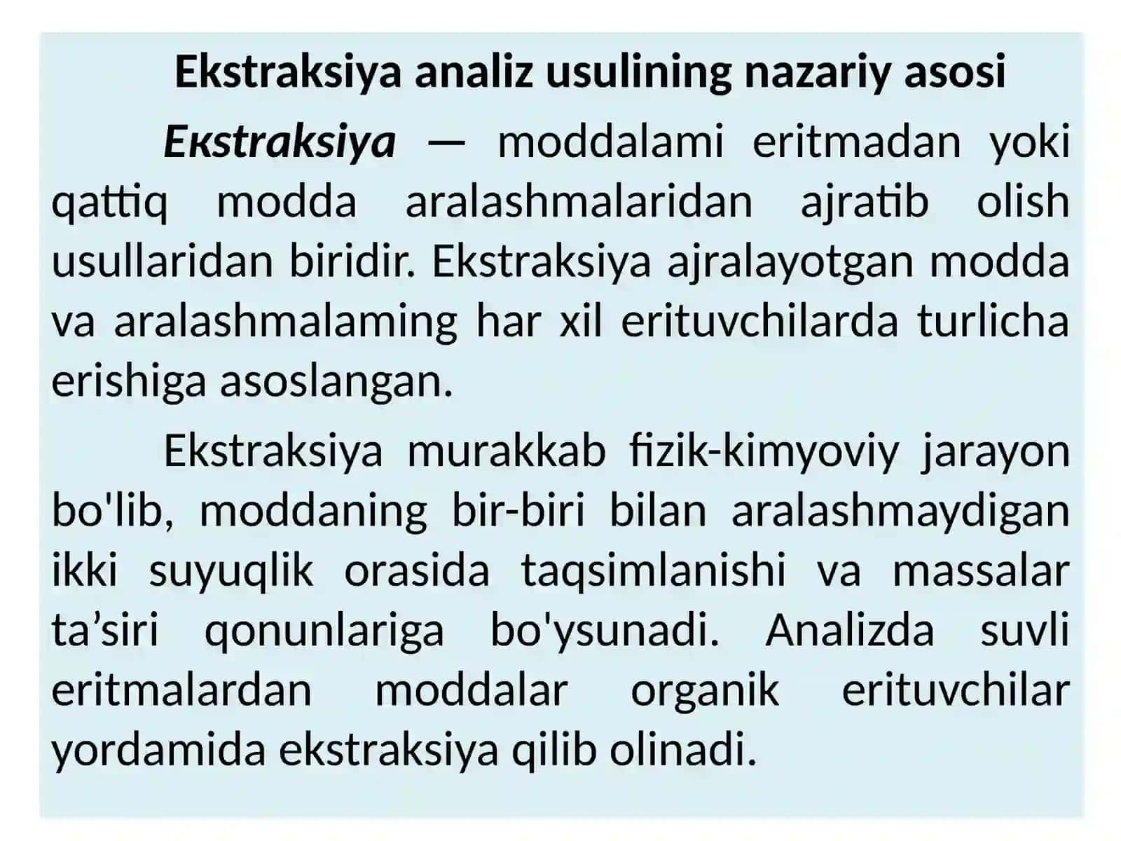 Ekstraksiya Analiz Usuli 2