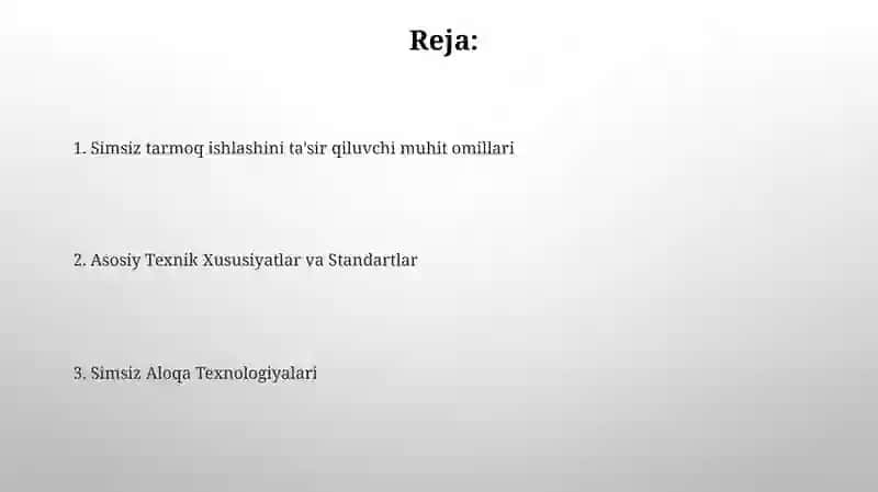 Simsiz Aloqa Standartlari 2