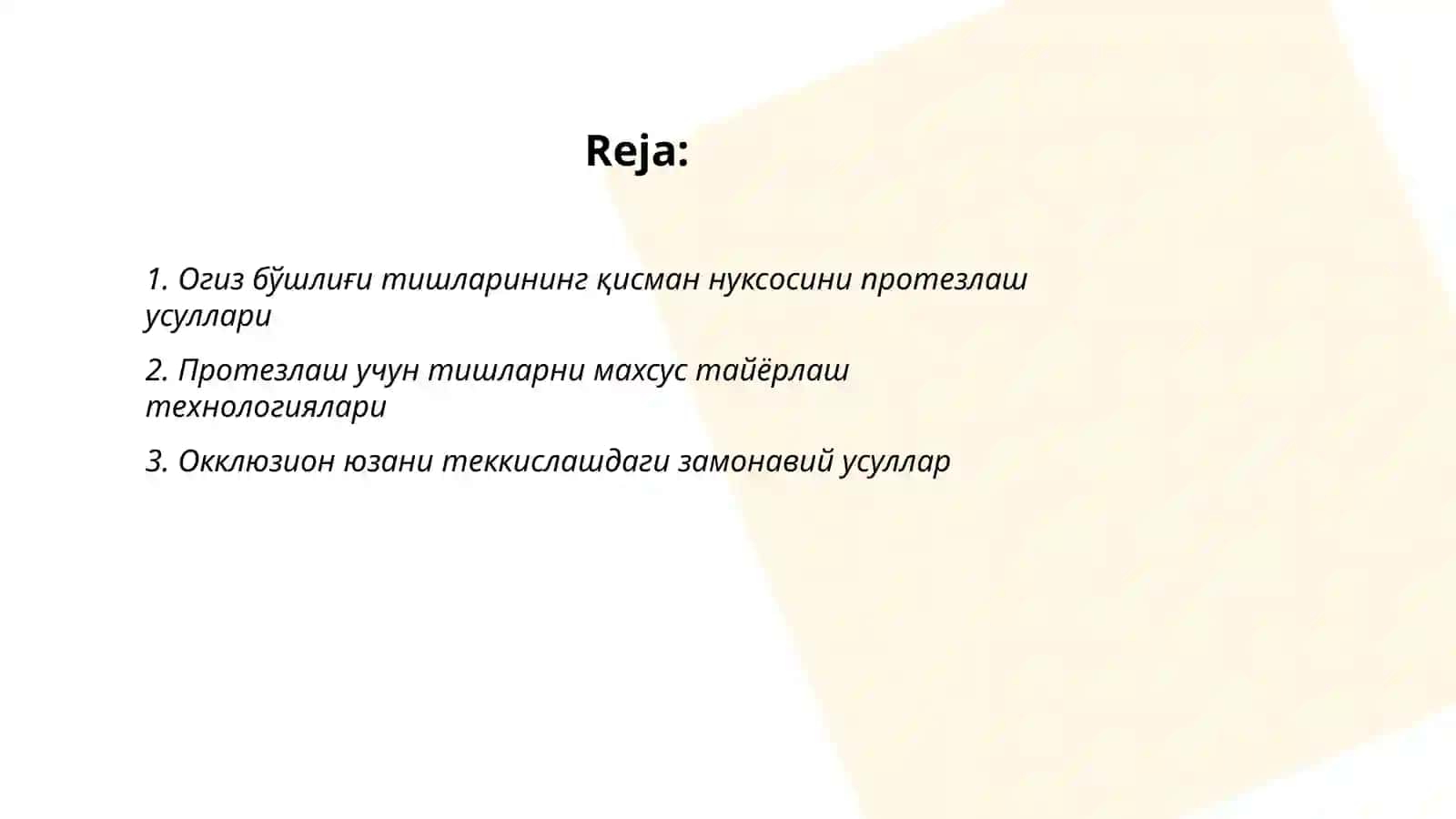 Тишларининг огиз бушлиги нуксосини протезлаш 2