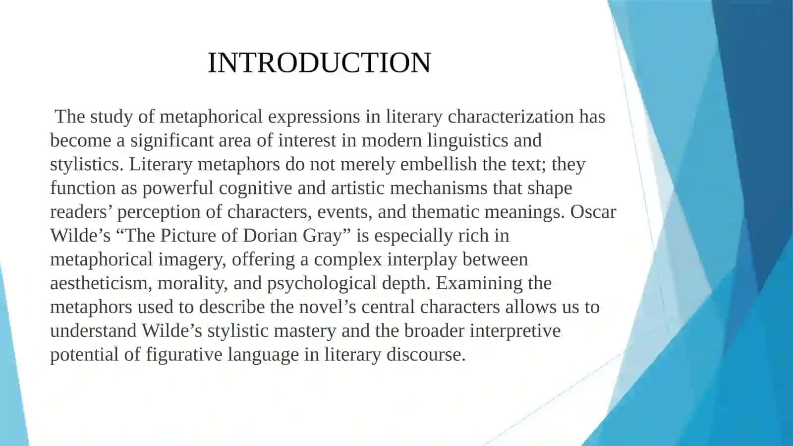 Metaphorical expressions in the description of characters in Oscar Wilde’s novel “The Picture of Dorian Gray” 2