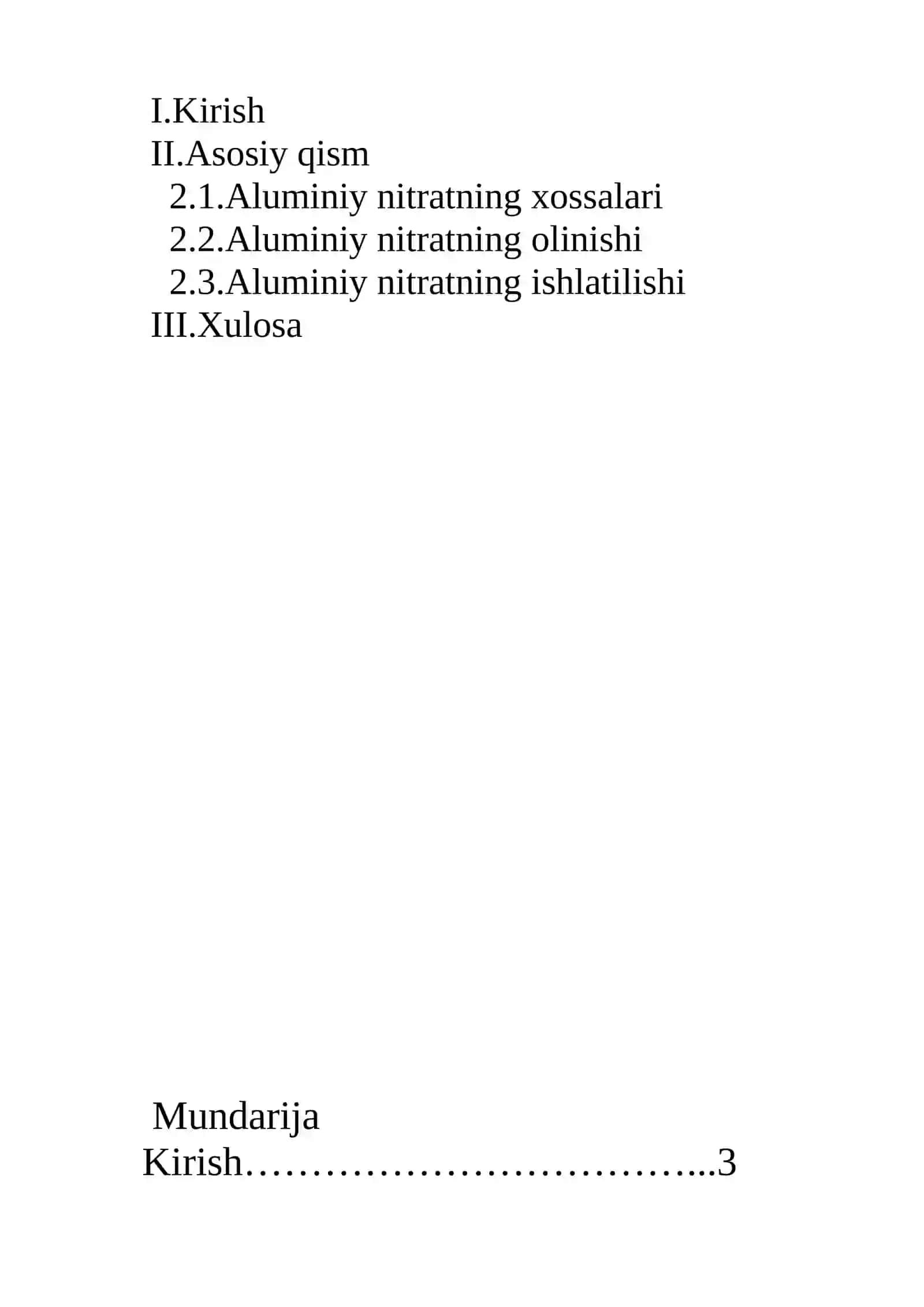 Aluminiy nitratning olinishi va xossalari 2