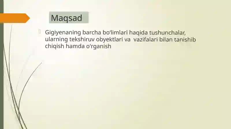 Gigiyena fanining asosiy bo'limlari 2