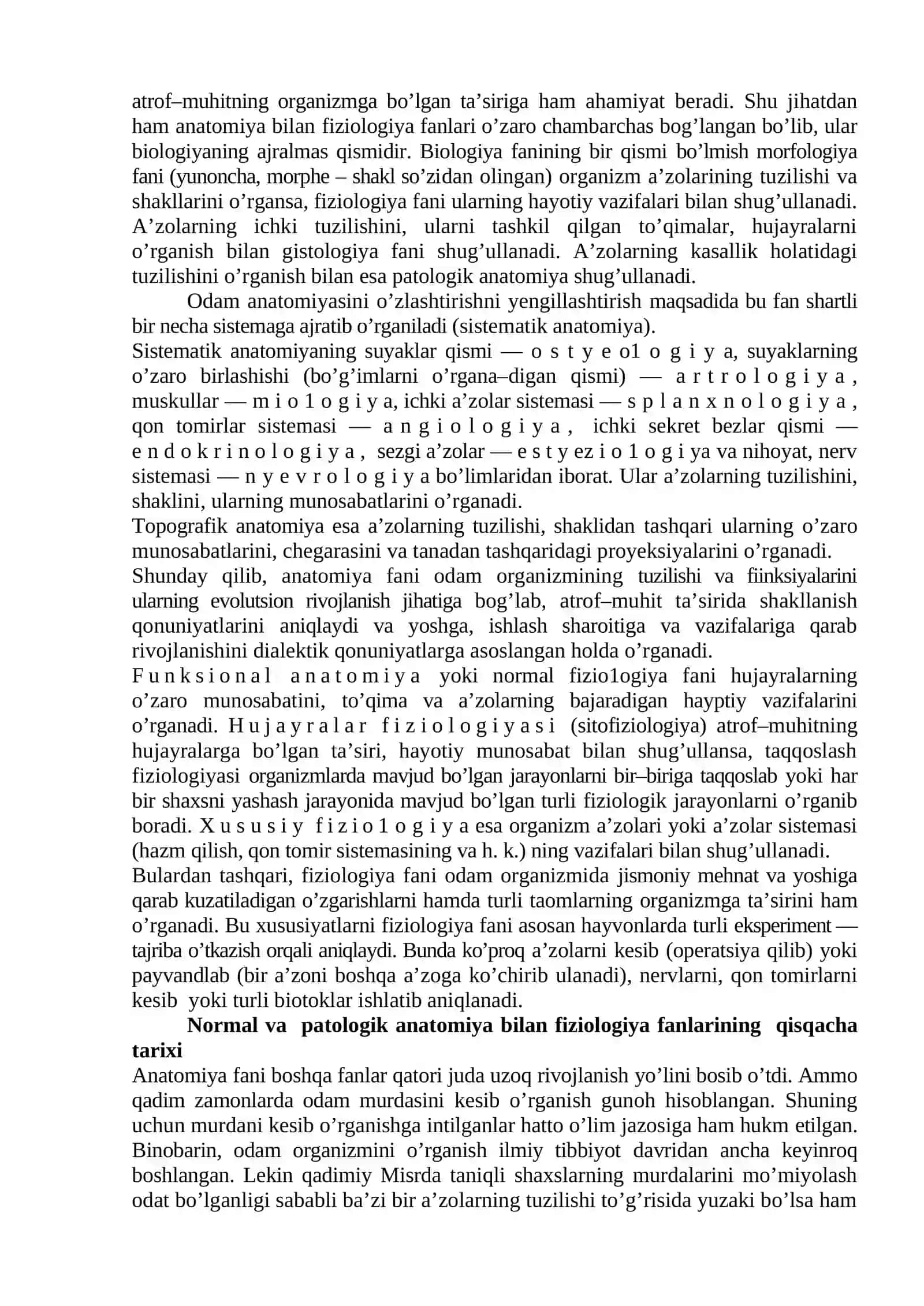 Anatomiya fanining qisqacha tarixi 2
