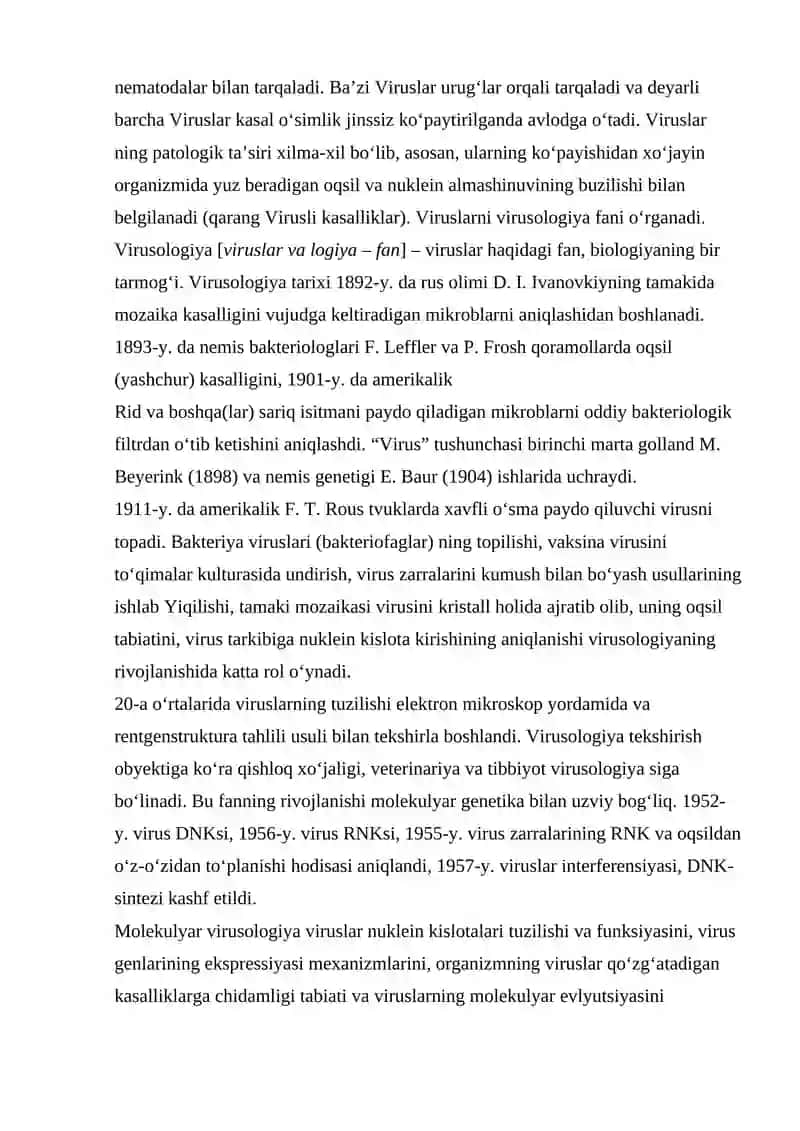 Viruslarning turli sohalardagi ahamiyati 2