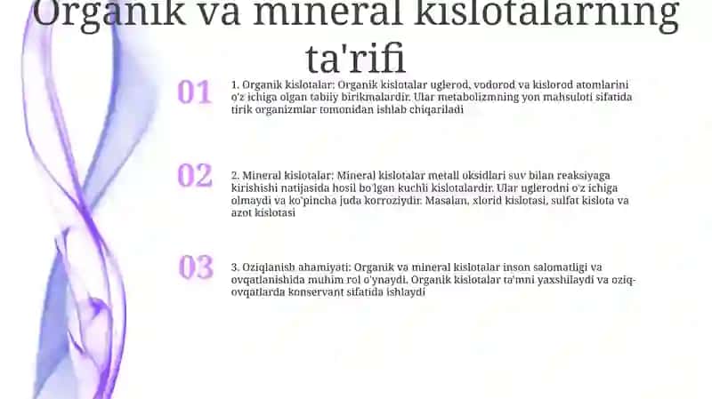 Organik va Mineral Kislotalar 2