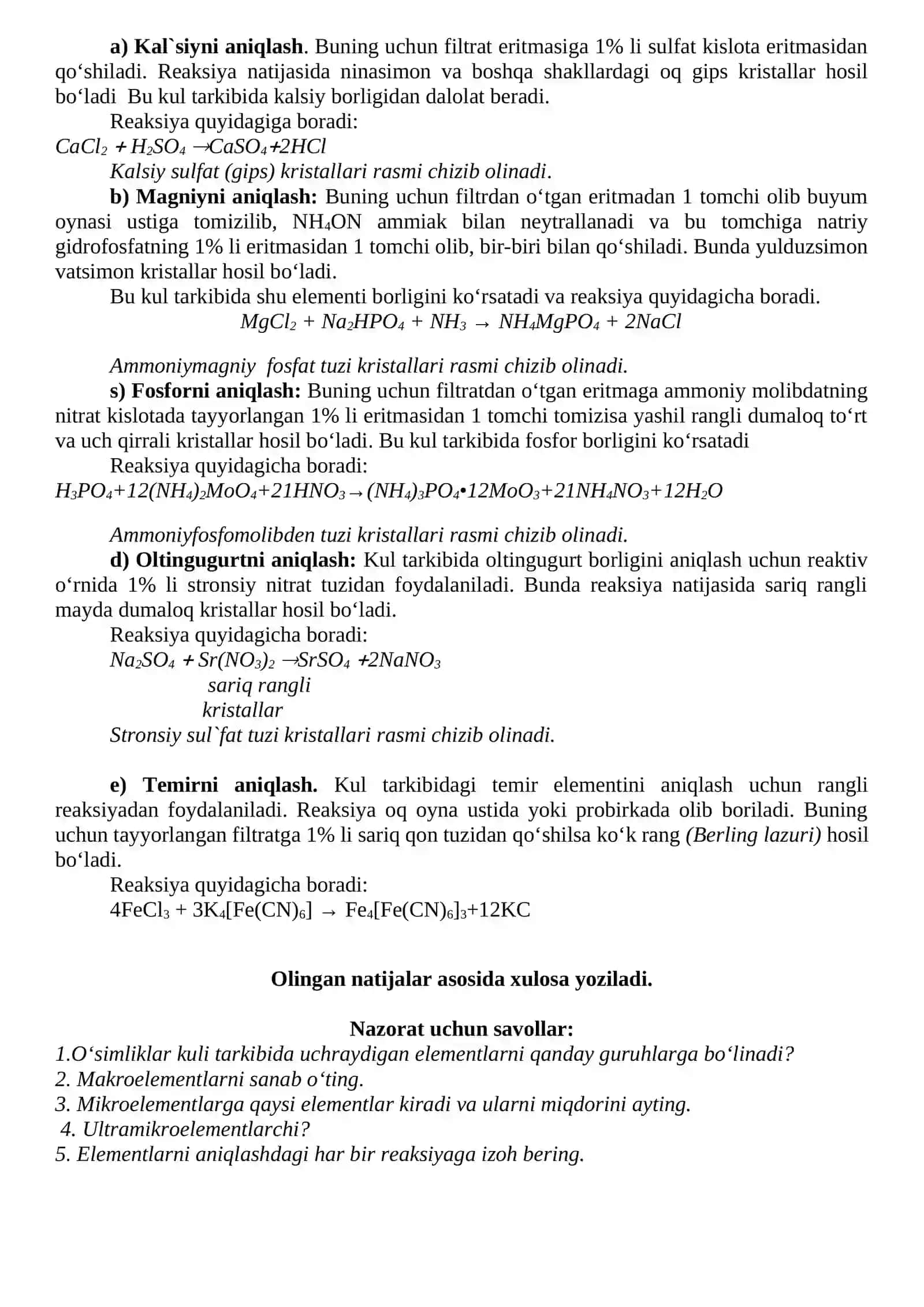 O`simliklar mineral elementlari 2
