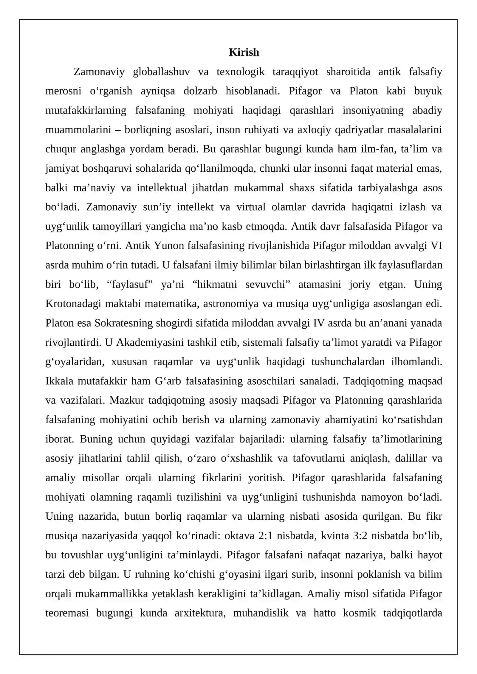 Pifagor va Platon qarashlarida falsafaning mohiyati 2