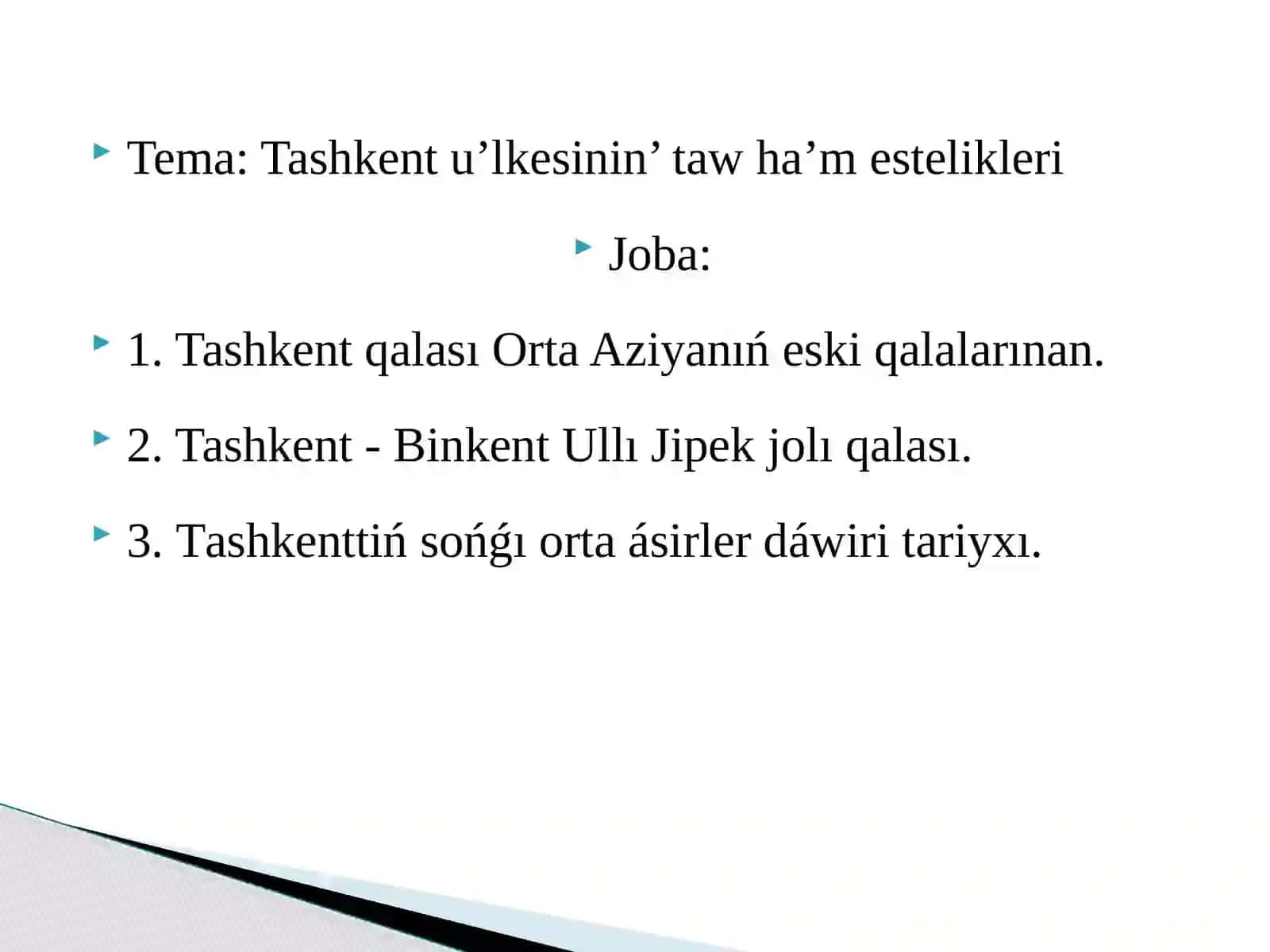 Tashkentu’lkesi Tawha’mestelikleri 2