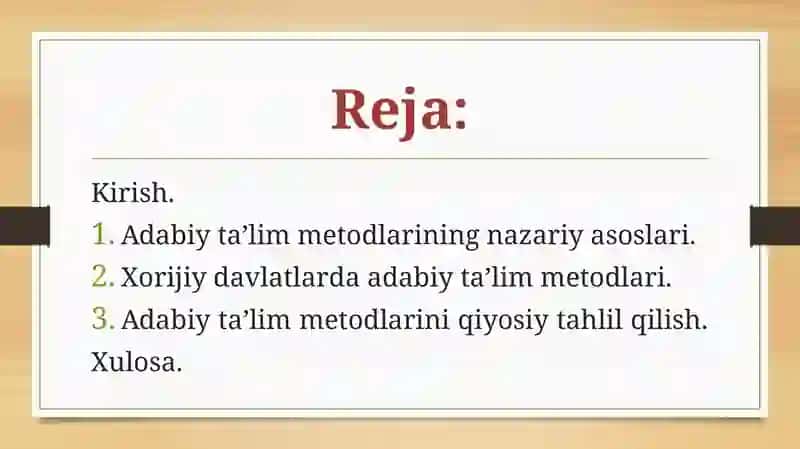 Adabiy ta'lim metodlari 2