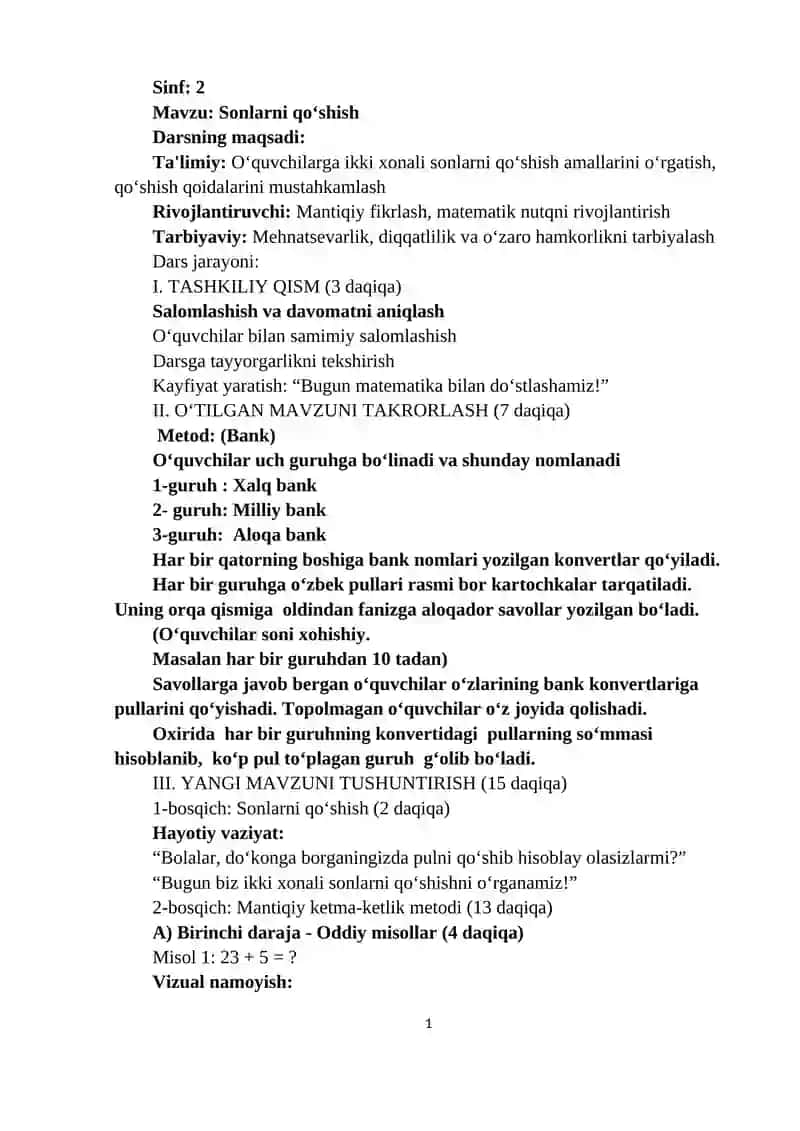 Sonlarni qoʻshish 2