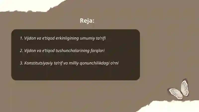 Vijdon va eʼtiqod erkinligining ta'rifi 2