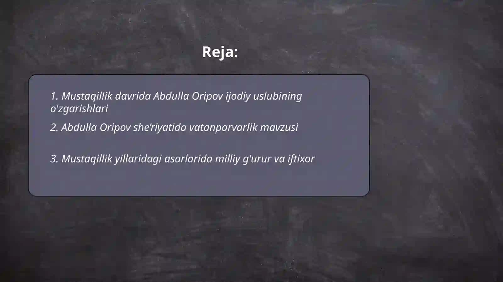 Abdulla Oripovning mustaqillik davri ijodi 2