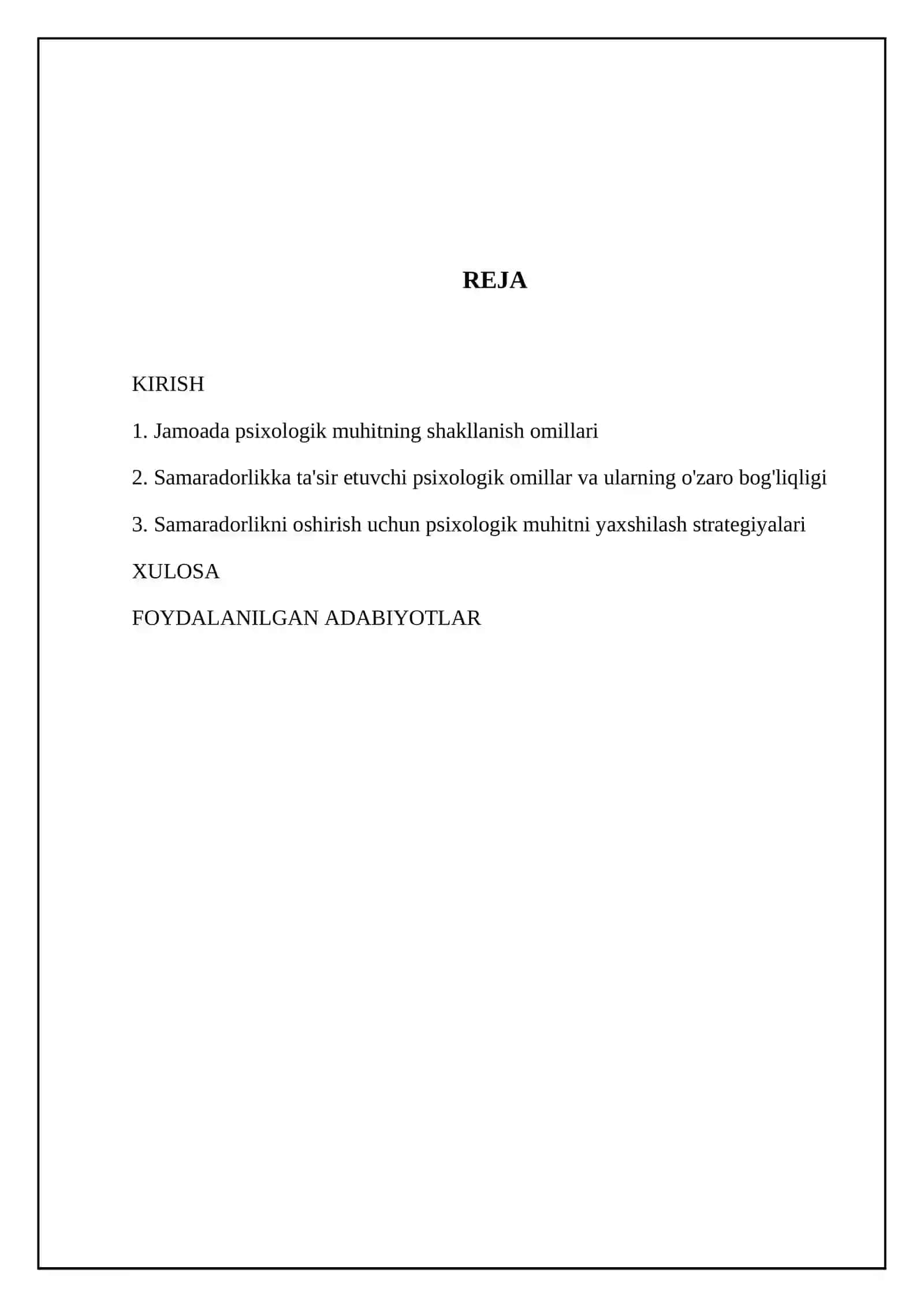 Jamoada psixologik muhit va uning samaradorlikka ta’siri 2