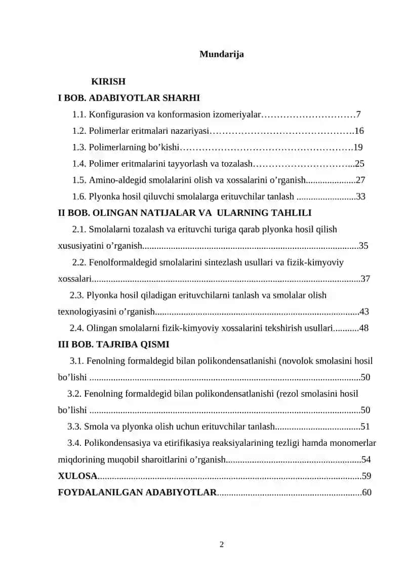 Fenol formaldegid smolasini olish va xossalarini o’rganish 2