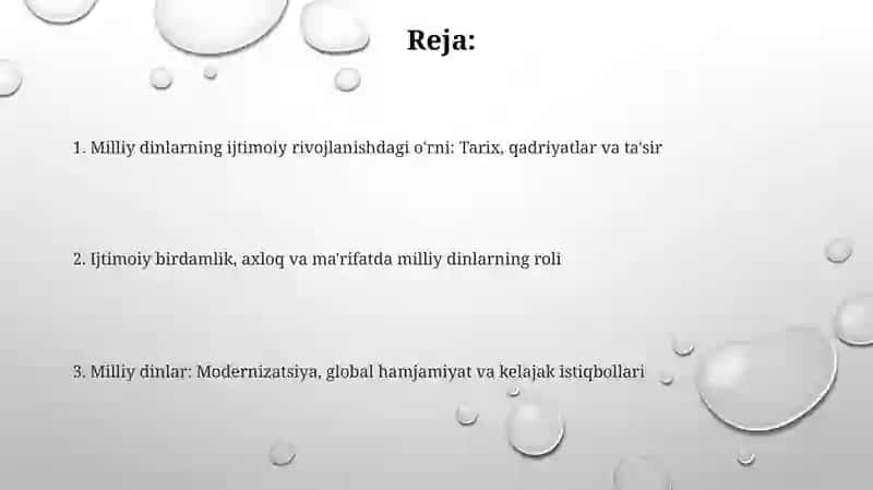 Milliy dinlarning ijtimoiy taraqqiyotdagi tutgan o'rni 2