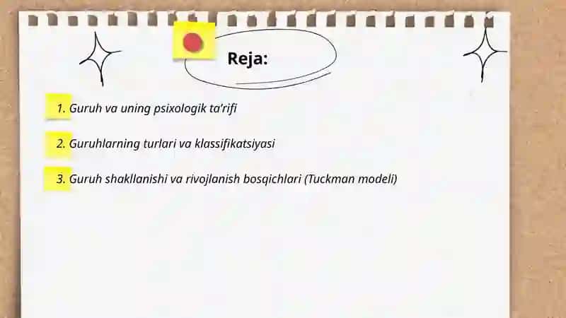 Psixologiyada guruhlar muommasi va qanuniyatlar 2