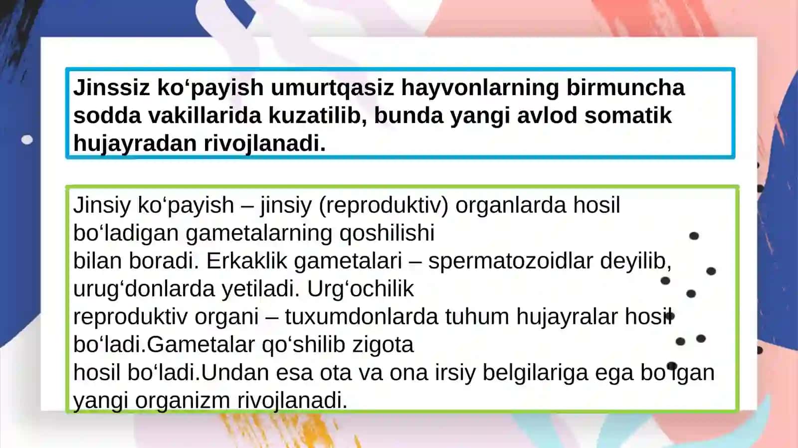 Hayvonlarni  ko’payishi 2