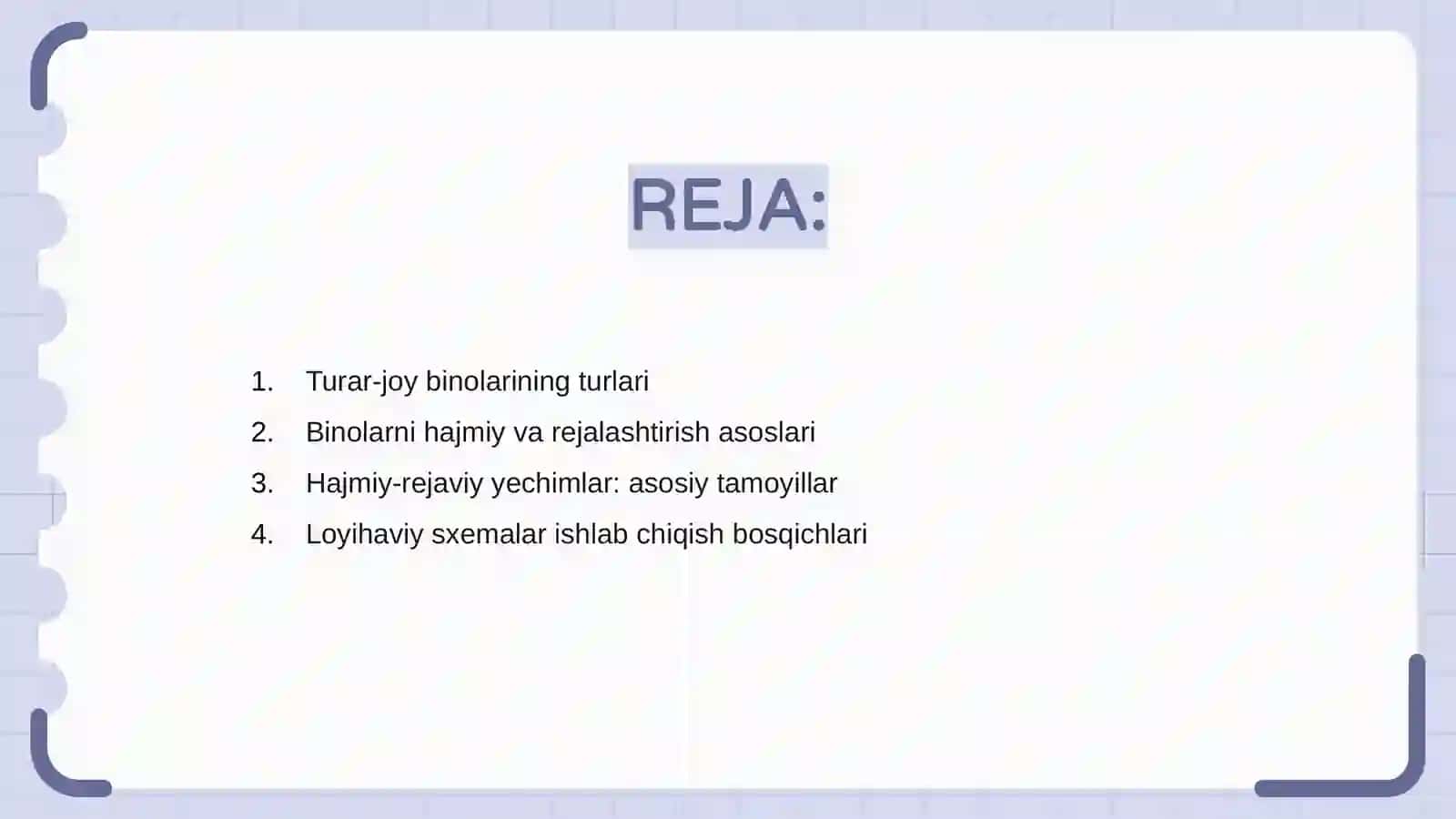 Turar-joy binolarini tipologiyasi 2