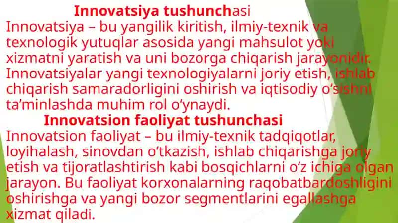 Innovatsion faoliyatning tashkiliy shakllari 2