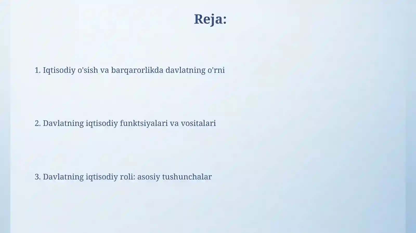 Davlatning iqtisodiy rolli 2