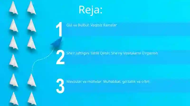 Gul va bulbul obrazlari aks etgan baytlar tahlili 2
