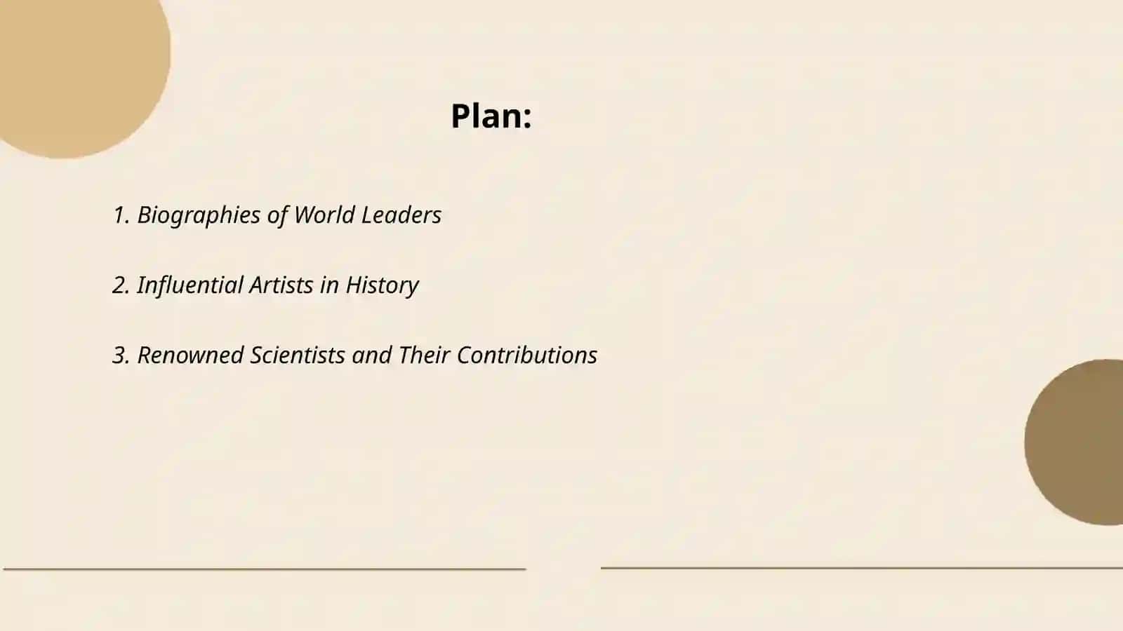 Plan: Biographies of World Leaders 2