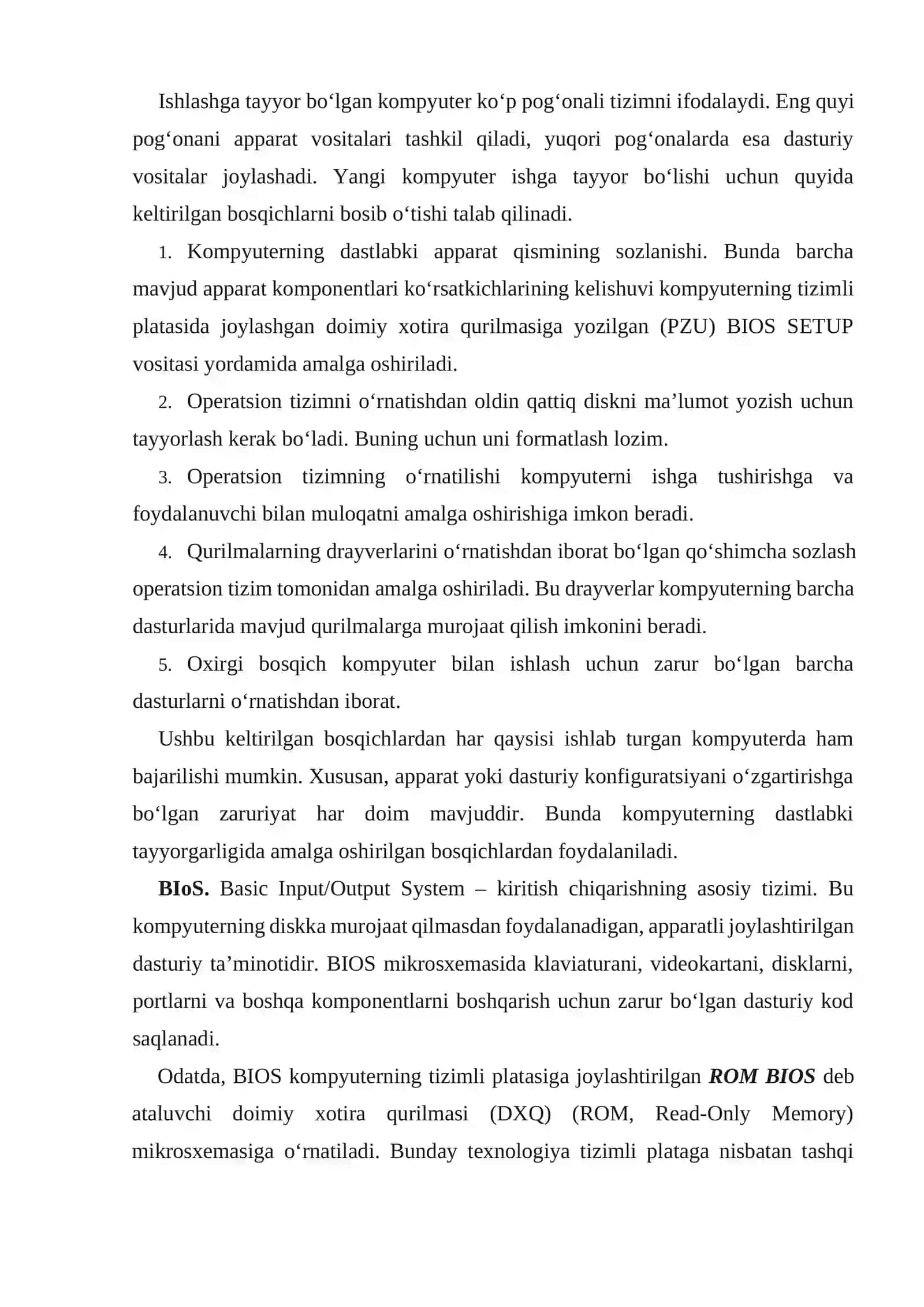 Kompyuterni ishga tayyorlash 2