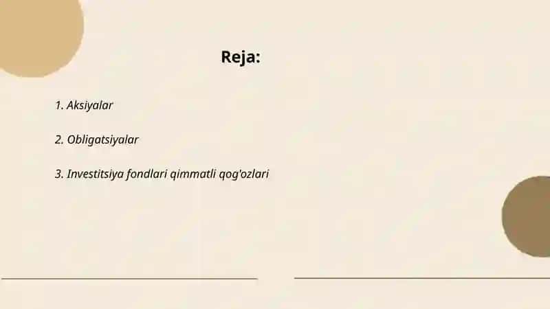 Qimmatli qog'ozlar turlari 2