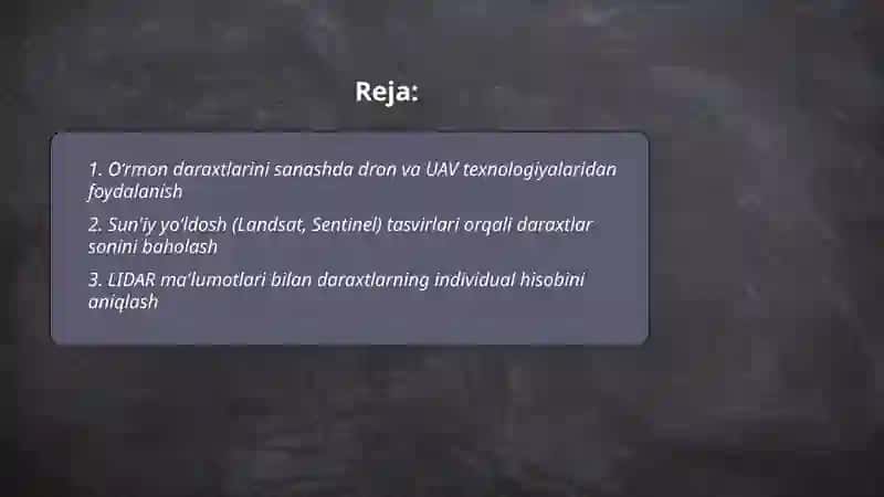 O‘rmon, undagi daraxtlar sonini aniqlash 2