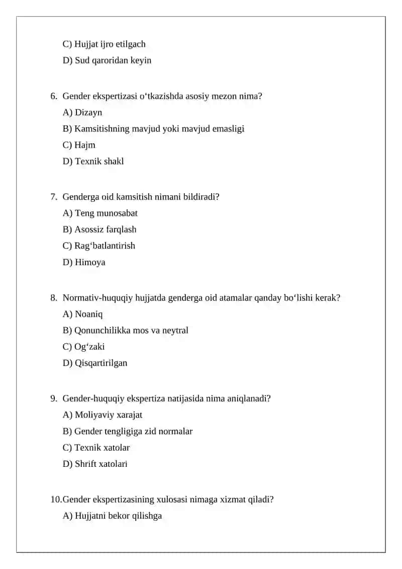 Gender-huquqiy ekspertizadan o‘tkazish 2
