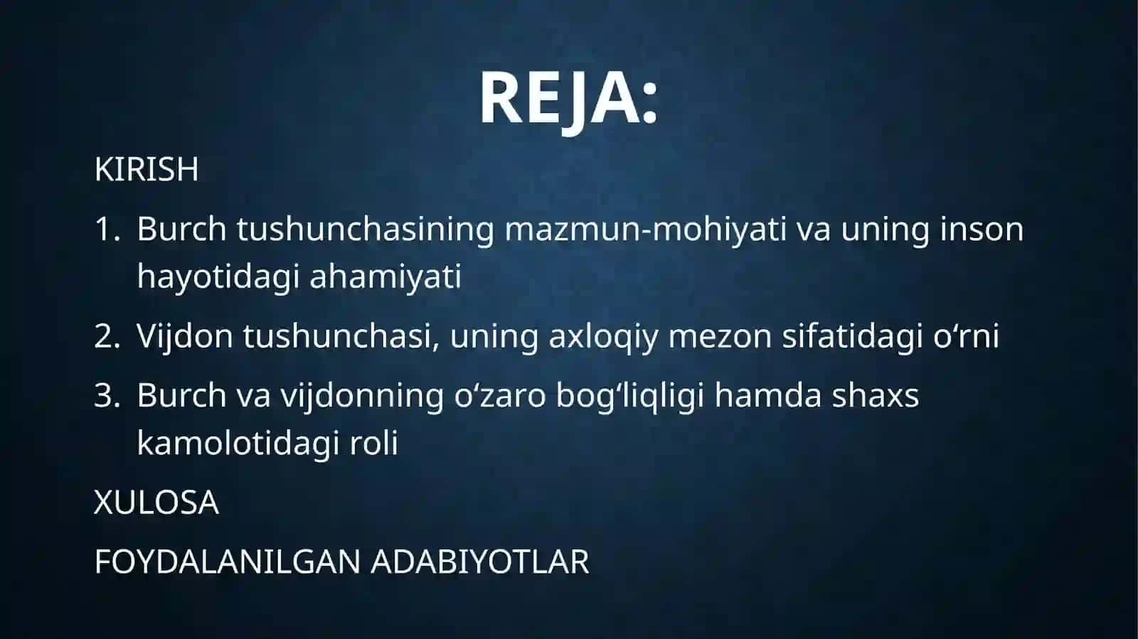 Burch va Vijdon Tushunchalari 2