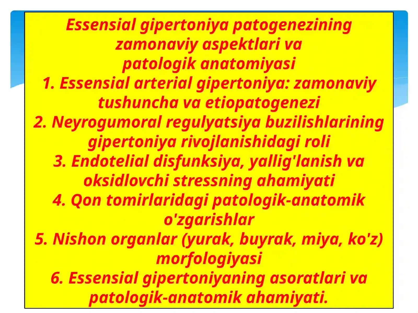 Essential gipertoniya patogenezining zamonaviy aspektlari 2